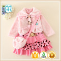 Herbst Langarm Kleid Rosa Kleid Sets formale Kinder Mädchen Kleidung Set 2016 europäischen Winter neue Designs